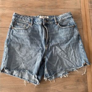 Dynamite Light Blue Distressed Jean Shorts